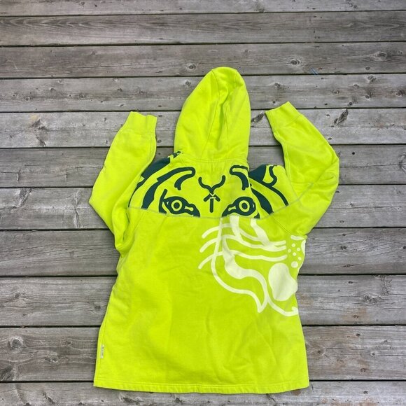 Kenzo Paris K-TIGER Hooded Sweatshirt Green/Yellow Small - Picture 5 of 10